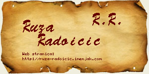 Ruža Radoičić vizit kartica